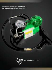 Compresor Mini De Aire Portatil 12v Electrico Inflador De Llantas Con Manguera Y Maletin - Verde Oliva - Ver 5