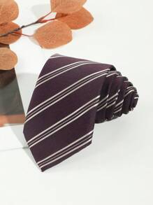 1條男士時尚條紋和點點紋簡約領帶,適合派對和活動服裝 - 彩色 - 查看 12