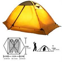 2人帳篷,四季防水超輕便背包帳篷,雙層設計、易安裝全天候帳篷,適用於戶外求生、徒步旅行、背包客、攀岩等等。 - 黃色 - 查看 2