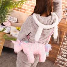 Dark Punk Unicorn Backpack, Gothic Rock Pink Plush Flying Horse Skeleton Stuffed Crossbody Bag- A Fashionable And Distinct Gift For Friends, Perfect For Parties,Home Decoration