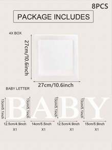 8Pcs BabeShower Decoration Letter Balloon Box For First Birthday Wedding Party Decor Gender Reveal Decoration,Newborn Birthday Transparent Balloon Box Gift Box,Baby Boxes With Letters For Baby Shower,Paper Balloon Box,Baby Shower Gift,Party Favor Box, Balloons Not Included - 10.6*10.6 Inches - View 5