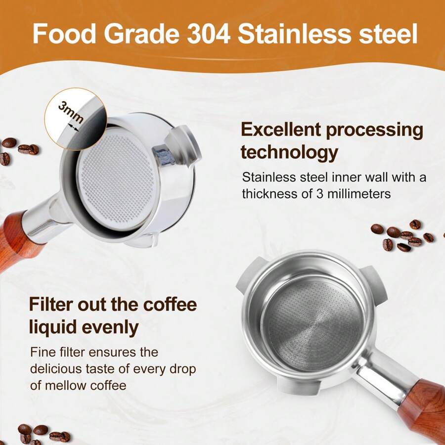 1pc Bottomless Portafilter 54mm, Bottomless Naked Portafilter Compatible With Breville 8 Series