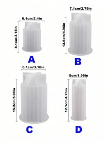 Diy Round Cone Striped Tower Candle Silicone Mold, Great For Home Decoration, Festival Ornaments, Handmade Soap, Gypsum Cement, Epoxy Resin Crafts - White Silicone Mold - View 3