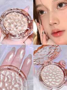 單支含彩虹色閃粉的高光霜粉,長效提亮並容易上妝,持久閃耀效果 - 香檳金 - 查看 2