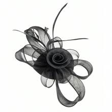 1頂女士羽毛花手工Fascinator帽，適用於狂歡節、茶會、生日、賽馬、新娘禮帽、德比帽等場合 - New style - 查看 4