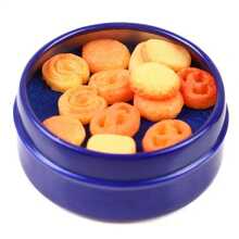1pc 1:12 Dollhouse Miniature Danish Cookie Blue Tin Box Set Kitchen Accessories Toys, Miniature Bed, Miniature Food, Dollhouse Miniatures