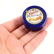1pc 1:12 Dollhouse Miniature Danish Cookie Blue Tin Box Set Kitchen Accessories Toys, Miniature Bed, Miniature Food, Dollhouse Miniatures