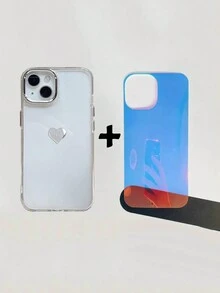 Ốp điện thoại hình trái tim bằng giấy vàng hình cầu vồng ba chiều tương thích với iPhone 15 Pro Max/14/13/12/11 Pro Max/11 - Nhiều màu - Xem 2