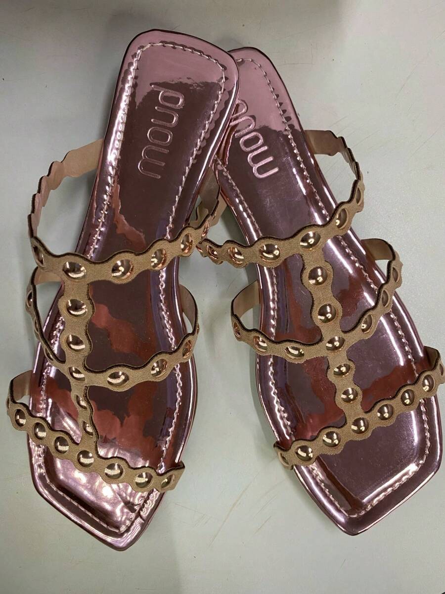 Women Flat Sandals - Màu hồng gỉ - Xem 1