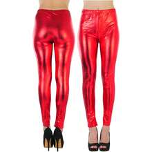 ToBeInStyle Women's Shiny Faux-Leather Legging - 紅色 - 查看 2