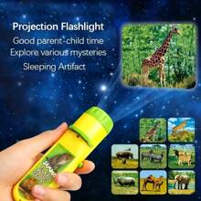 1 件投影手电筒儿童玩具，儿童投影仪灯，可爱卡通恐龙动物太空美人鱼夜照灯，睡前学习趣味婴儿玩具，由 2 节 AA 电池供电（不包括），男孩女孩儿童//圣诞派对玩具游戏礼物，恐龙夜灯，学习，男孩玩具 - 彩色 - 查看 8
