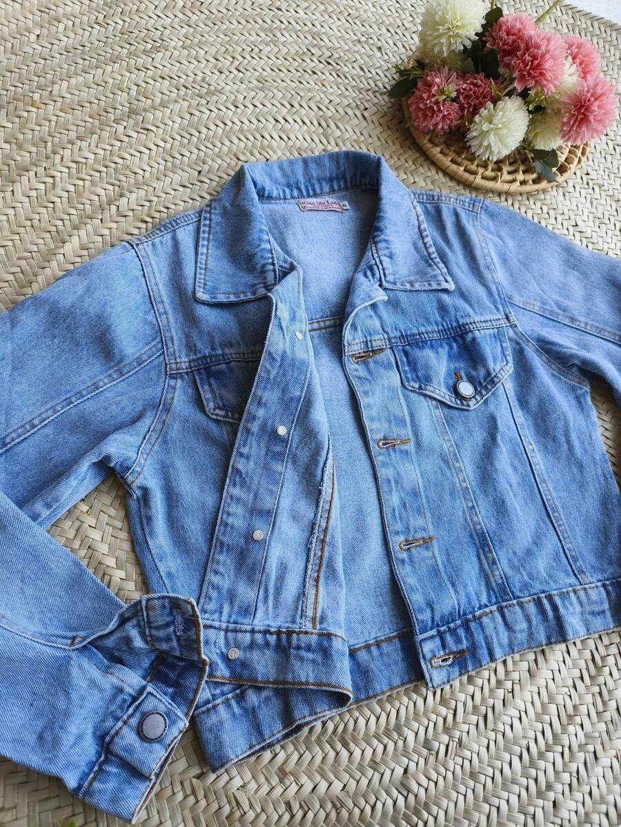 Women Denim Jackets & Coats - 淺色水洗藍 - 查看 1