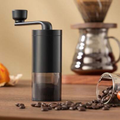 1 Stück manueller Kaffeemühle, tragbare handgehaltene kegelförmige Mahlwerkmühle, abnehmbarer Deckel, einstellbare Einstellungen, geeignet für Espresso, Filterkaffe, Französischen Presse Schulbedarf Schule