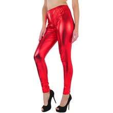ToBeInStyle Women's Shiny Faux-Leather Legging - 紅色 - 查看 5