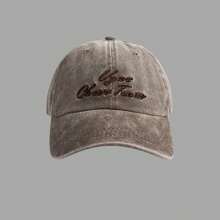 1 Pieza Gorra De Béisbol Bordada Con Alfabeto Para Mujer, Gorra De Sol Casual Vintage De Moda, Forma De Cara Plana Para El Uso Diario En La Calle - Multicolor - Ver 5