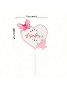 10pcs Happy Mother's Day Cake Topper Mom Letter Cake Topper Decorative Party Cake Decoration For Mother's Day - Apricot - View 4