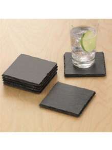 Set de 2 bandejas de servir de piedra natural, accesorio de fotografía, plato negro de sushi, bandeja para hornear pasteles y postres, plato de filete estilo occidental, regalo de Navidad