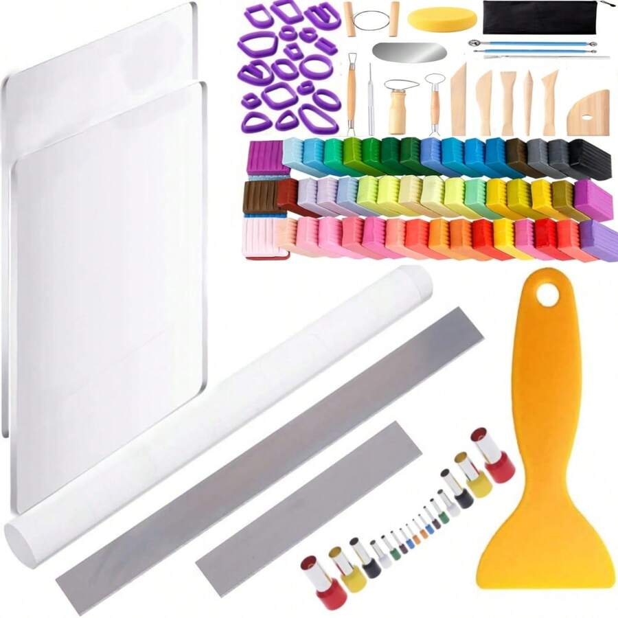 3-28入組聚合物黏土切割工具,pletpet聚合物黏土工具：帶隨機彩色薄膜的透明亞克力板、切割刀、堅固的亞克力黏土滾筒、金屬線紋、雕刻造型黏土細針,教師的17件陶瓷和黏土雕刻工具套裝,雙面、帶光滑木柄的陶瓷工具用於修剪、壓花圖案,14件塑料模具黏土模具工具套裝（黃色）,4件亞克力實心黏土滾筒、透明亞克力薄片矩形背板、柔性聚合物黏土切割工具,帶碳鋼刀片的diy雕刻工具,隨機提供24種顏色的小聚合物黏土入門套裝,烤漆黏土、diy造型黏土,是送給朋友的完美禮物,適合初學者軟陶和陶器製作（4-28入套裝,請選擇相應的圖像選項）