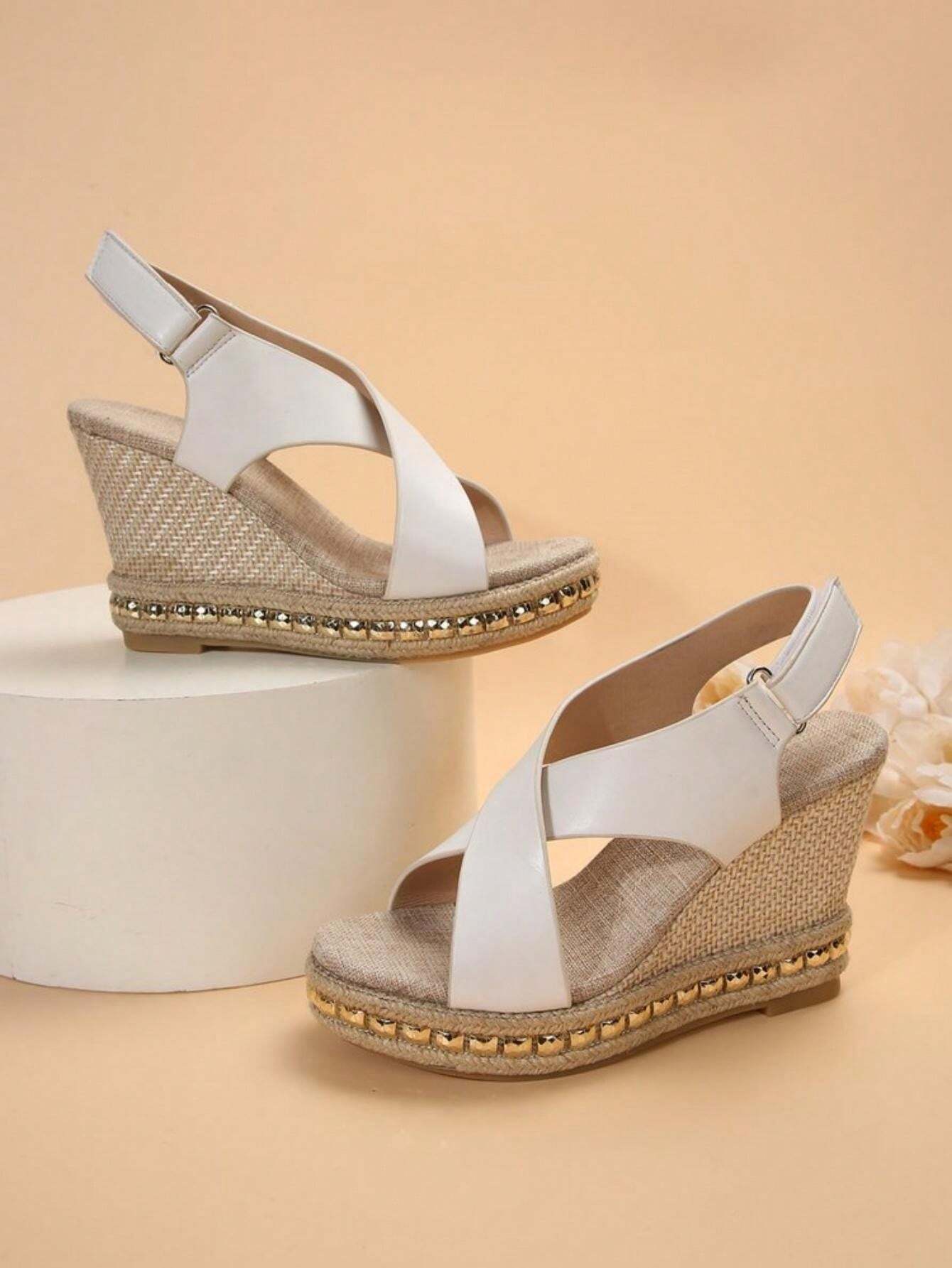 Aikiroma Damen Römische Keilsandalen, Neue Stil Highheeled Schuhe Mit Dicken Sohlen Und