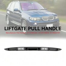 Trunk Lid Licence Plate Grip With Key Button 51137170676 Fit BMW X5 E53 - Black - View 1