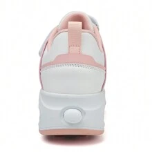 PHTEER 學生適用四輪設計自動輪滑鞋，男女兼用多功能走路、滑步兩用鞋 - 粉色 - 查看 4