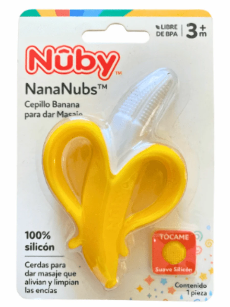Mordedera Para Bebe Nananubs Nuby Original platanito cerdas suaves - Amarillo Mostaza - Ver 1