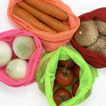 EARTLIFE Set de 12 Bolsas Reutilizables Ecológicas Ideales para Almacenar Frutas/Verduras, Lavandería, Juguetes y Más. Disponibles en Diversos Colores - Tamaño 29 x 34 cm - Multicolor - Ver 4