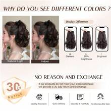 Ponytail With Hair Tie Wrapped Around Curly Wavy Ponytail Extensions Synthetic Clip In Hair Extensions Elegant For Daily Use Hair Accessories
