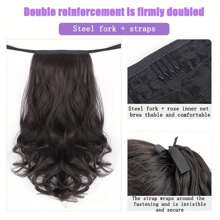 Ponytail With Hair Tie Wrapped Around Curly Wavy Ponytail Extensions Synthetic Clip In Hair Extensions Elegant For Daily Use Hair Accessories