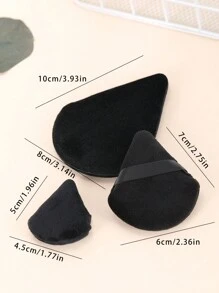 3pcs Triangle Makeup Sponges, Small/Medium/Large, Double-Sided, Suitable For Various Areas, Beauty Tool,Makeup,Cheap,Room Decor,Vanity,Travel,Bedroom,Makeup Accessories,Puff,Makeup Blender,Powder Puff,Makeup Sponge,Cheap,Stocking Stuffers,Makeup,Makeup Tools,Cheap Stuff,Gifts,Gifts For Women,Christmas Gifts - Black - View 6
