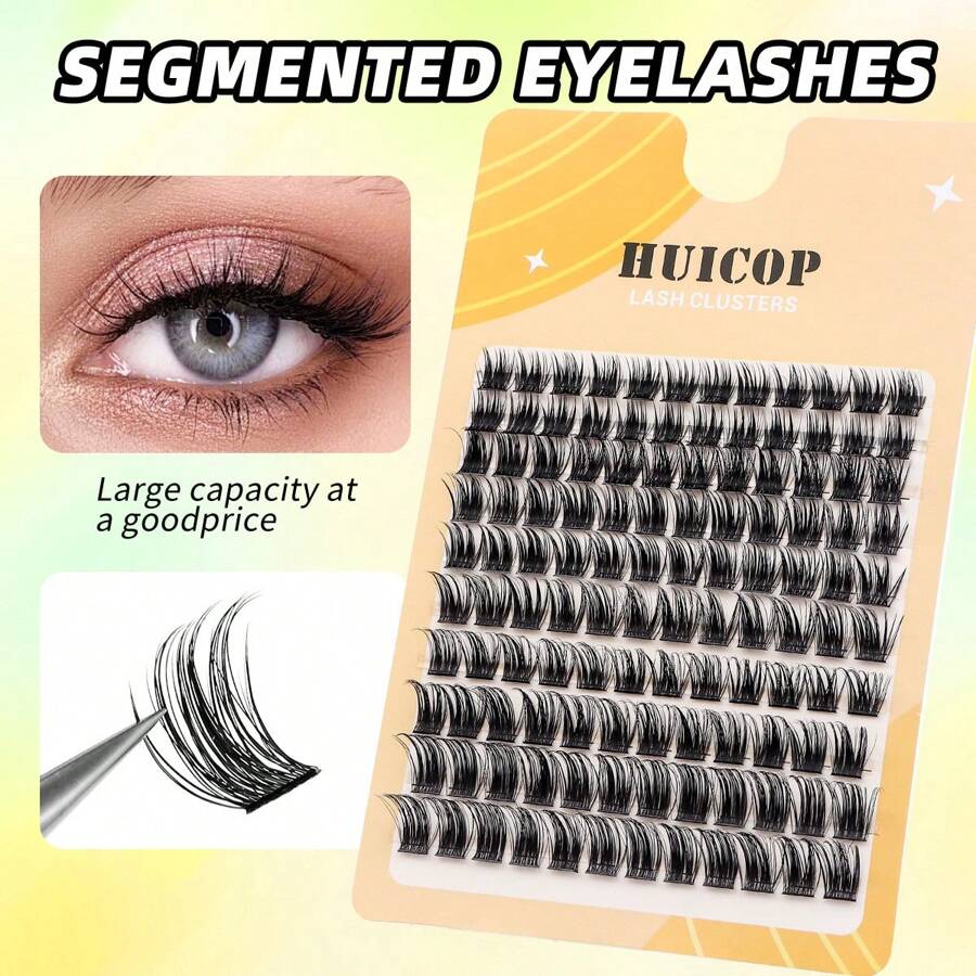 Natural Individual Lash Clusters Kit Multi-Type Mixed DIY Eyelash Extension:Bottom Lashes, Volume Lashes,  Wispy Spikes Fans, Clusters, Bond&Seal, Lash Tweezer DIY At Home - C - View 1