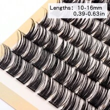 Natural Individual Lash Clusters Kit Multi-Type Mixed DIY Eyelash Extension:Bottom Lashes, Volume Lashes,  Wispy Spikes Fans, Clusters, Bond&Seal, Lash Tweezer DIY At Home - C - View 3