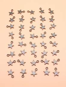 40pcs Nhỏ bé Hình ngôi sao Mặt dây chuyền - Đồng - Xem 4