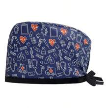 Printed Surgical Cap With Adjustable Brim, Fashionable Sporty Style Halloween - Brimmed Hat - View 4