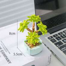 Diy Mini Blocks With Simulation Flower Pot Model For Adult Home Decor, Creative Eternal Life Plant Potting Blocks For Indoor Decoration, Creative Little Particle Plants Assembly Building Blocks Puzzle Toy, Birthday & Valentine's Day Gifts Room Decoration