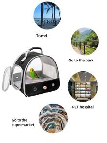 1 Miếng Nhỏ bé Chim Du lịch Lồng , Có thể mang đi Nhỏ bé Chim Con vẹt Con vẹt Với Đứng Cá rô , Bên Truy cập Cửa sổ Có thể thu gọn - màu đen - Xem 4