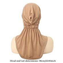 Plain Inner Cap Head Scarf With Elastic Neck Cover And Head Wrap For Women - Multicolor - View 4
