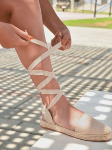 Hechas en Mexico, Alpargatas Planas de Piso Mujer Bali - Beis - Ver 1