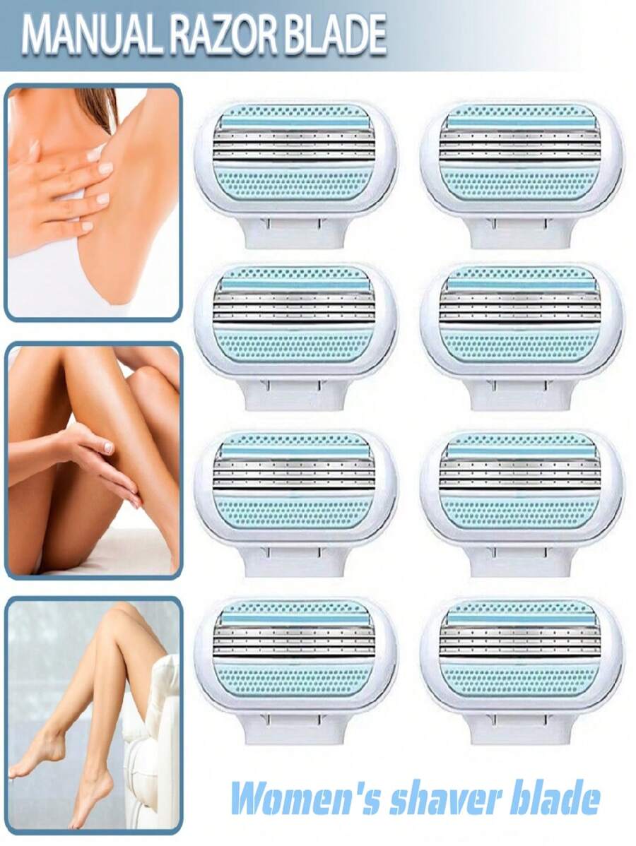 Women's Shaver Blade/8 Pcs Blue Blades/Manual Razor For Women/Shaving