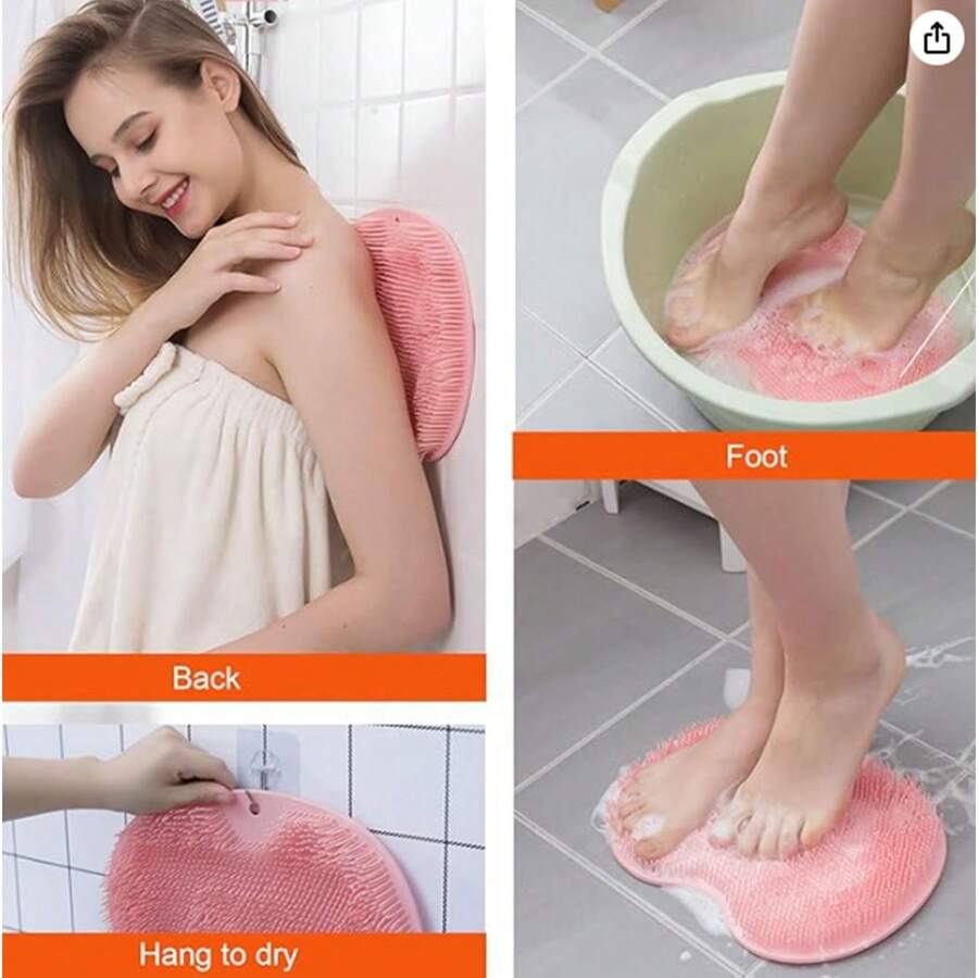 1 pieza de cepillo de baño holgado, cepillo de baño de silicona multifuncional de espalda, herramienta de limpieza y masaje corporal - Multicolor - Ver 1