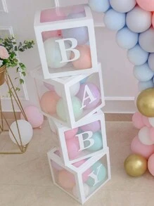 8Pcs BabeShower Decoration Letter Balloon Box For First Birthday Wedding Party Decor Gender Reveal Decoration,Newborn Birthday Transparent Balloon Box Gift Box,Baby Boxes With Letters For Baby Shower,Paper Balloon Box,Baby Shower Gift,Party Favor Box, Balloons Not Included - 10.6*10.6 Inches - View 6