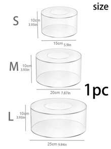 1 Pieza Soporte De Pastel Transparente Rellenable De Acrílico Con Base De Pastel Cilíndrica, Pilares De Pastel, Luces Y Estante De Visualización De Formas Para Decoración De Bodas, Cumpleaños Y Festivales - transparente - Ver 3