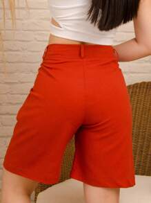 SHORT BERMUDA JORTS DE LINHO ALFAIATARIA FEMININA