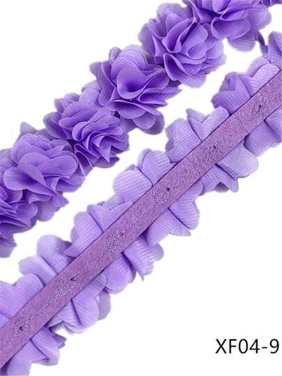 26pcs 5cm Width Multicolor 3d Flower Chiffon Lace Trim For Clothing, Swimwear, Headbands, Jewelry Making