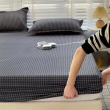 1pc New Printed Single Fitted Sheet Is Soft And Comfortable, Suitable For Family Bedrooms, Dormitory Single Beds, Etc