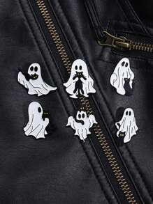6pcs Cute Ghost Cat Enamel Pins Metal Brooches Black Cat Fashion Lapel Badge Backpack Clothes Animal Jewelry Gift For Friends - Multicolor - View 4