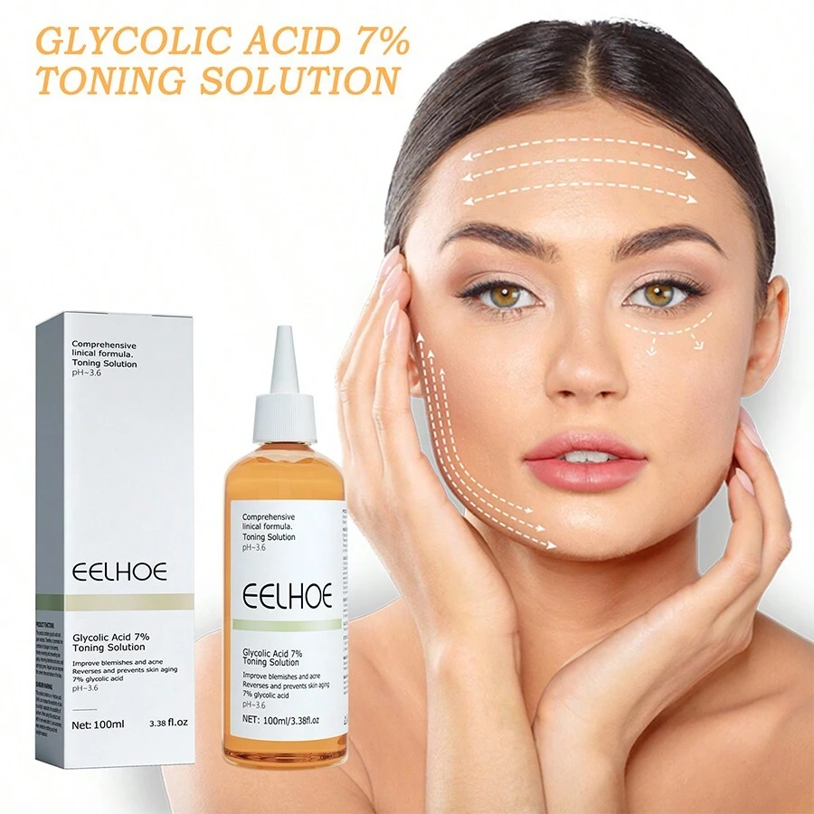 7%乙醇酸化妝水,7%果酸調理液,剝落、活膚和恢復柔嫩皮膚,針對瑕疵和粉刺的解決方案（100ml） - 白色 - 查看 1