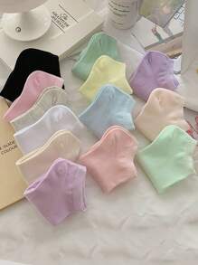 10 pares de calcetines tipo barco de colores macaron para mujeres, calcetines invisibles