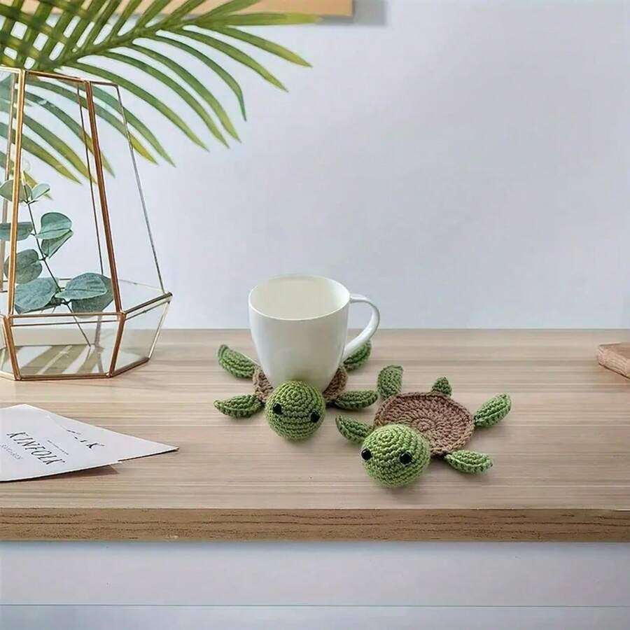 cute-animal-design-tea-coaster-1-piece-handmade-crochet-insulated