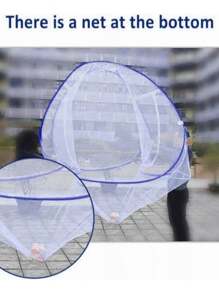 Mosquitera Pabellon Cama 1.8*2*1.5m Plegable 2 Puertas Abajo - Azul - Ver 8